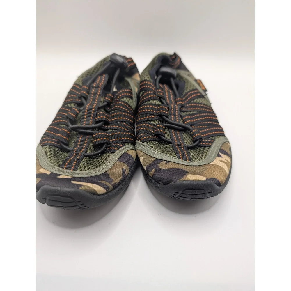 Northside Kids Camo Water Shoes Mesh Bungee Aqua Socks Green Brown Size 12